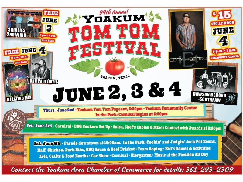 Tom Tom Festival Yoakum Area Chamber of Commerce Yoakum, Texas